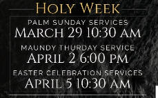 Holy Week Schedule